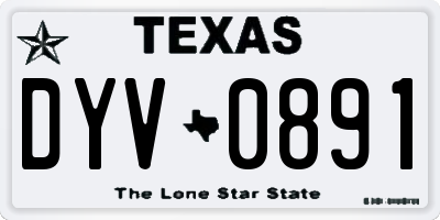 TX license plate DYV0891
