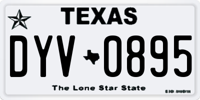 TX license plate DYV0895