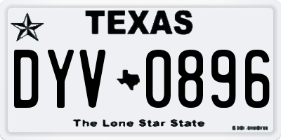 TX license plate DYV0896