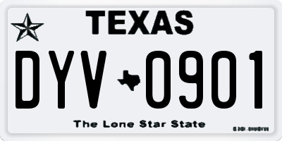 TX license plate DYV0901