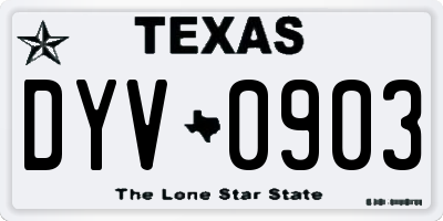 TX license plate DYV0903