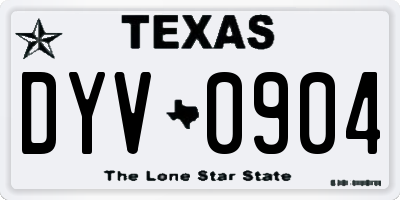 TX license plate DYV0904