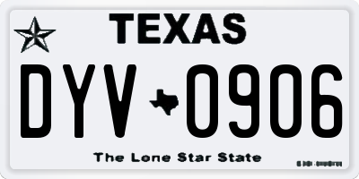 TX license plate DYV0906