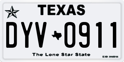 TX license plate DYV0911