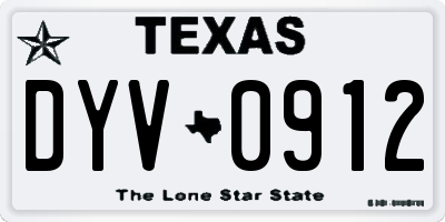 TX license plate DYV0912