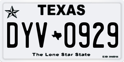 TX license plate DYV0929