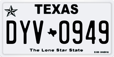 TX license plate DYV0949