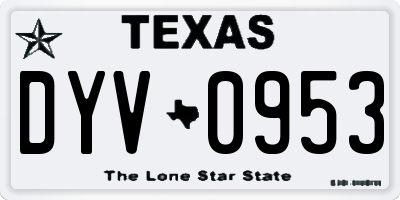 TX license plate DYV0953
