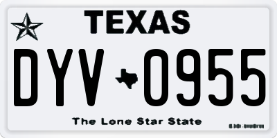 TX license plate DYV0955