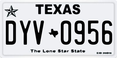 TX license plate DYV0956