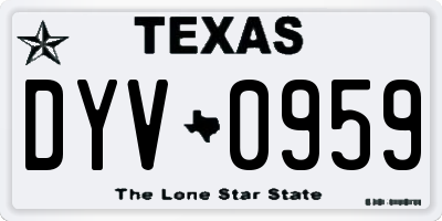 TX license plate DYV0959