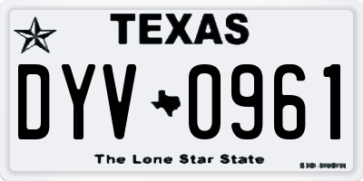 TX license plate DYV0961