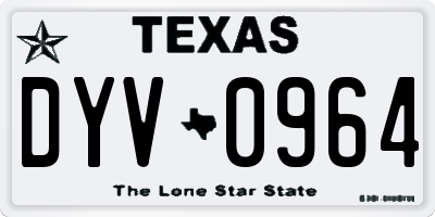 TX license plate DYV0964