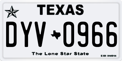 TX license plate DYV0966
