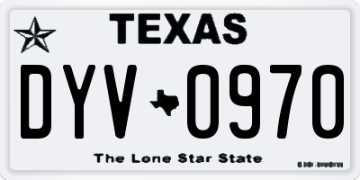 TX license plate DYV0970