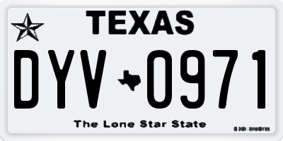 TX license plate DYV0971
