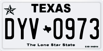 TX license plate DYV0973