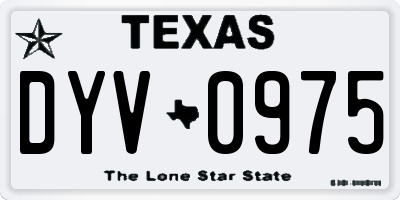 TX license plate DYV0975