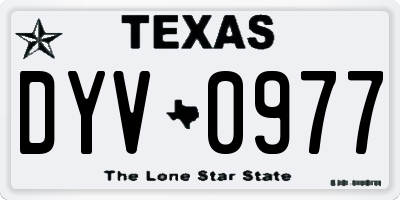 TX license plate DYV0977