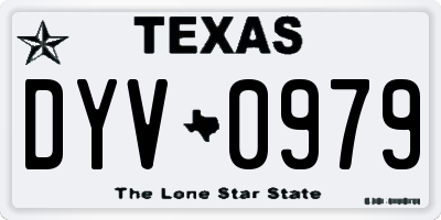 TX license plate DYV0979