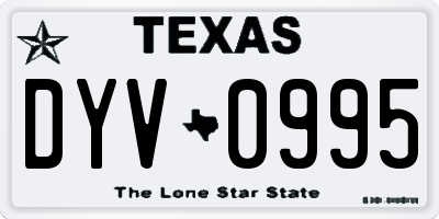 TX license plate DYV0995