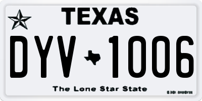 TX license plate DYV1006