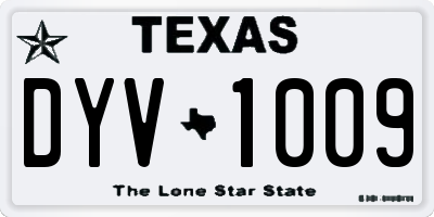 TX license plate DYV1009