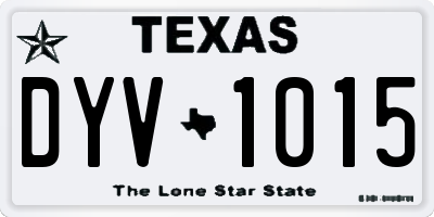 TX license plate DYV1015