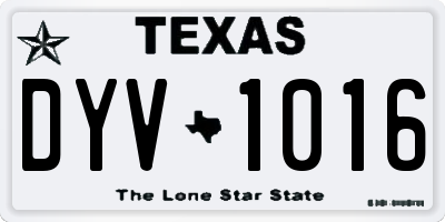 TX license plate DYV1016