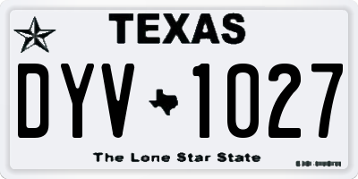 TX license plate DYV1027