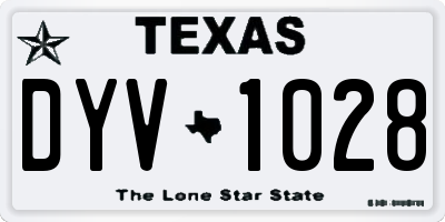 TX license plate DYV1028