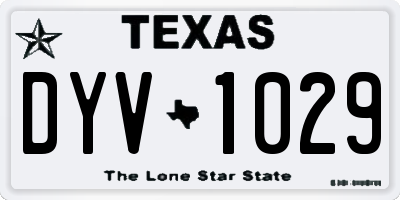 TX license plate DYV1029