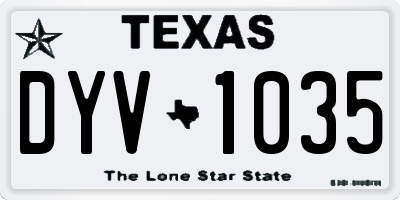 TX license plate DYV1035