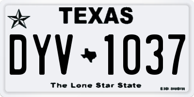 TX license plate DYV1037