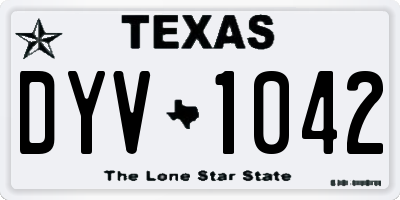 TX license plate DYV1042