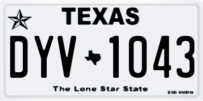 TX license plate DYV1043