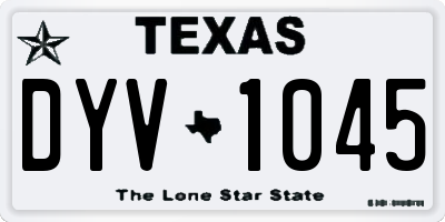TX license plate DYV1045