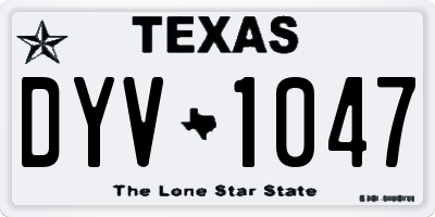 TX license plate DYV1047