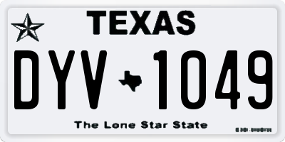 TX license plate DYV1049