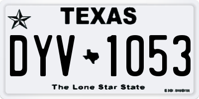 TX license plate DYV1053