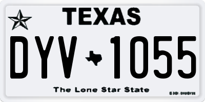 TX license plate DYV1055