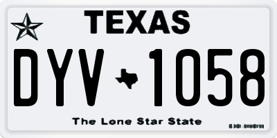 TX license plate DYV1058