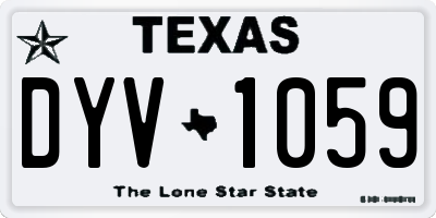 TX license plate DYV1059