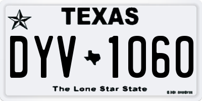 TX license plate DYV1060