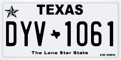 TX license plate DYV1061