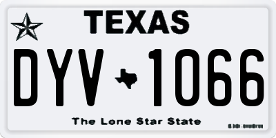 TX license plate DYV1066