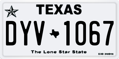 TX license plate DYV1067