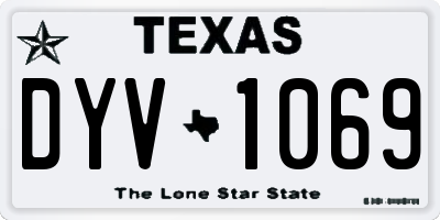 TX license plate DYV1069