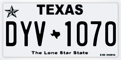 TX license plate DYV1070