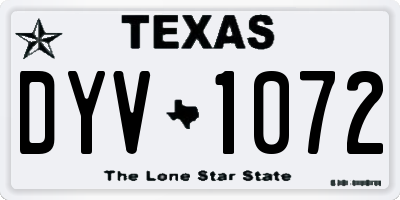 TX license plate DYV1072